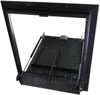 Вид снизу на петлевой кожух и дверцу утепленного люка в подвал Stels